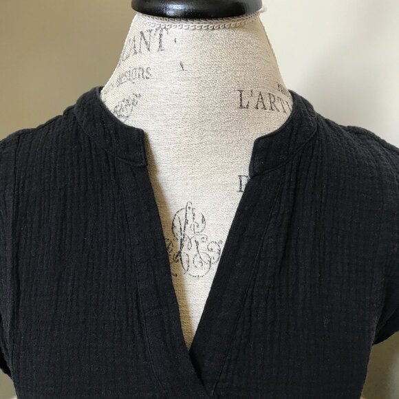 We are Sundays Cotton Gauze Midi Dress Womens 2 Small Black V-Neck Sleeveless - Picture 6 of 11